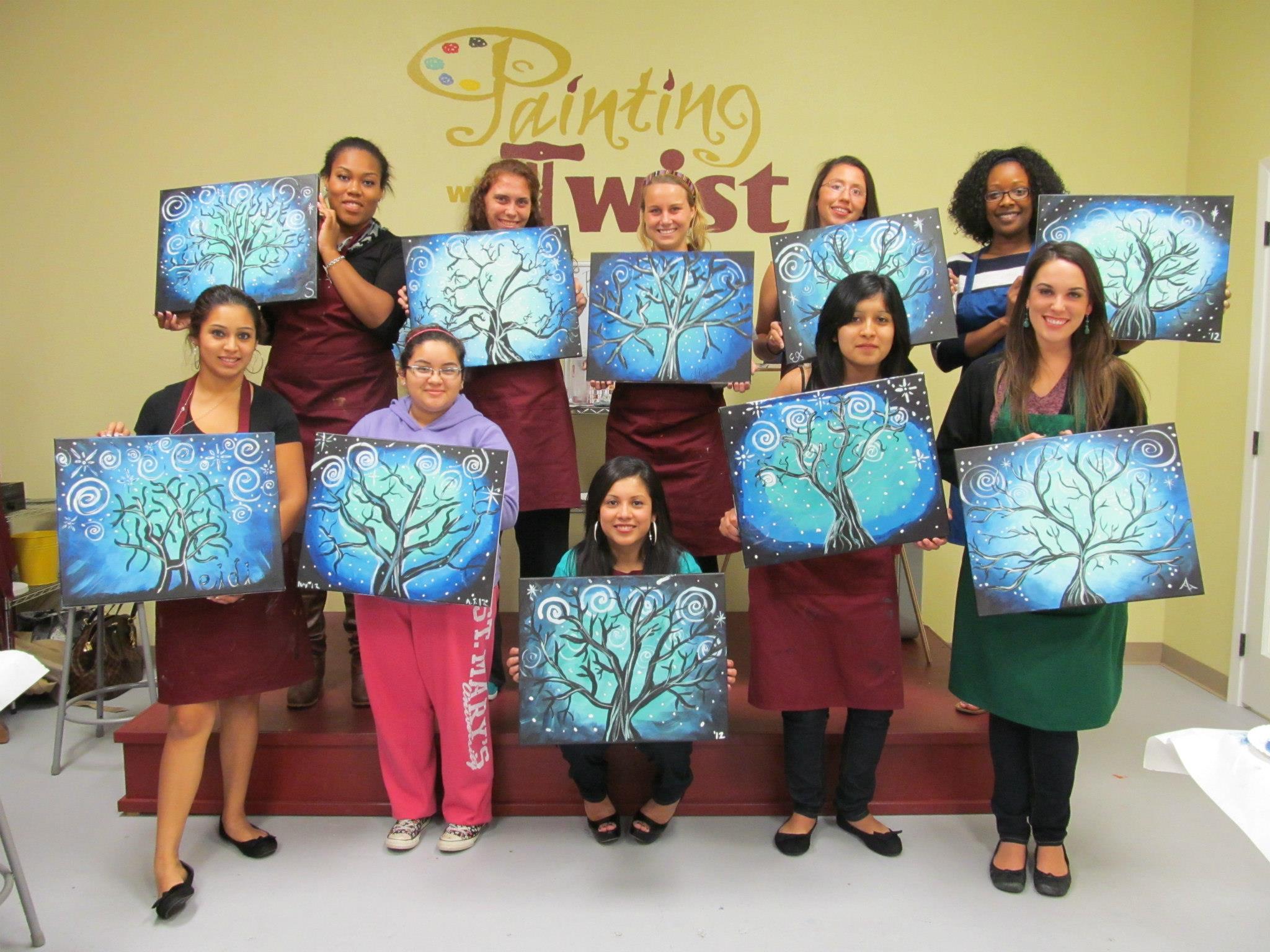 Painting with a twist at home 